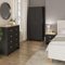 GFW Lancaster 3 Piece Bedroom Set Black Bedside Cabinet Chest Of Drawers Wardrobe