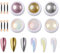 6 Colors Chrome Nail Powder Set - White Mermaid Pearl, Silver Rose Gold Mirror Effect - Iridescent Pigment - Glazed Donut Nail Art
