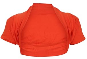 Easy Young Fashion Damen Bolero Jäckchen Kurzarm - elastisch & figurbetont - Basic Schulterjacke - weiche Open Front Jacke 3009