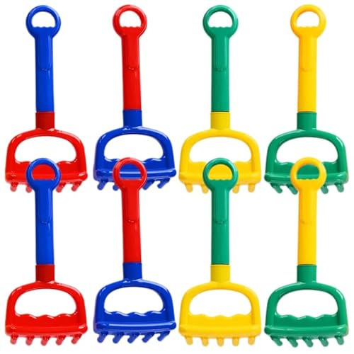 BESPORTBLE 8Pcs Kids Beach Toys Sand Rake Set Plastic Summer Sand Toy Rakes for Toddler Outdoor Play in Sandbox Park Yard