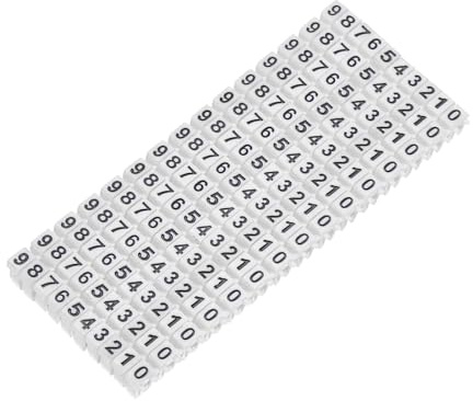 sourcing map 150Pcs Wire Label, 0-9 Digital Cable Labels Tags M-0 Type, White