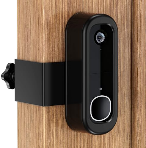 Anti-Theft Doorbell Mount Compatible with Arlo Video Doorbell 2K/HD (2nd Gen), No-Drill Adjustable Mounting Bracket for Arlo Doorbell Camera, Accessories for Apartments, Businesses Home (Black)