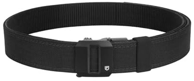 FAIRWIN Tactical Gun Belt, Ratchet CCW EDC Stiff Heavy Duty Work 1.5 Battle Concealed Carry Rigid Patented Nylon Men Belts