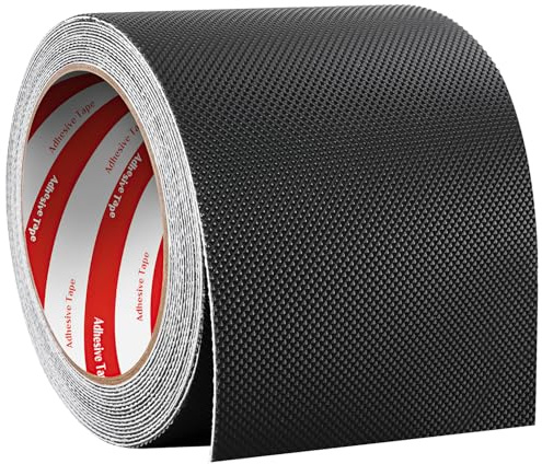Niuny Antirutsch Klebeband 10cm x 5m Wasserdichtes Anti-rutsch-klebeband Schwarz Gummigriffband Antirutschband Selbstklebend mit Strukturiertem Klebstoff für DIY-Werkzeuge Gadgets Treppen Handläufe