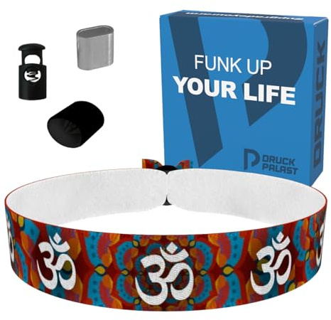 Druck-Palast Goa Stoffarmband - Goa Reverse & Goa Armbänder - handgemachtes Satin Armband - wasserfest & langlebig - modische Accessoires für Damen - Ethno-Style & Festival Schmuck