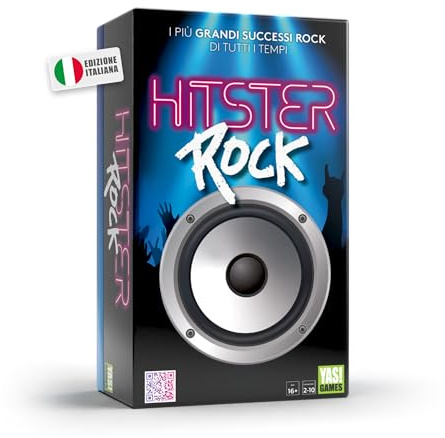 Rocco Giocattoli Yas Games- Hitster Rock - L'Unico in Italiano - Gioco Musicale da 2 a 10 Giocatori dai 16 anni in su