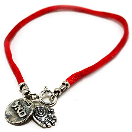 MIZZE Made for Luck 18 cm Red String Bracelet mit Sterling Silber Coin Charm für Wohlstand & Erfolg für Frauen