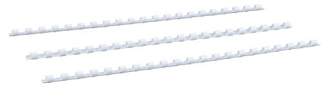 Renz Plastikbinderücken US-Teilung, 21 Ringe für DIN A4, Durchmesser 6 mm weiß