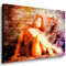 Bild auf LEINWAND AKT EROTIK GIRL abstrakt verschiedene Größen wählbar!!! gerahmt fertig auf HOLZRAHMEN Kunstdruck Wandbild auf Rahmen günstiger als Ölbild Gemälde/Poster/Plakat/kein Poster oder Plakat (70x50cm farbig)