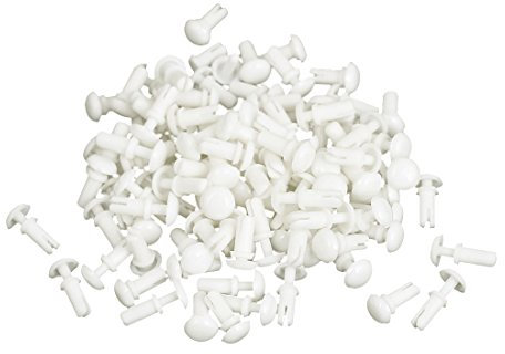 sourcing map 100pcs attaches Nylon blanc Fix Rivet 3,4-4,3mm épaisseur bord