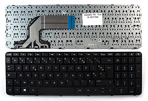 Keyboards4Laptops Francés Marco Negro Brillante Negro Windows 8 Teclado de Repuesto para Ordenador portátil Compatible con HP Notebook PC 255 G3