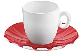 Guzzini - Grace, Set 2 Tazzine caffè in Porcellana - Rosso, 25 x 17 x h9 cm - 28740065