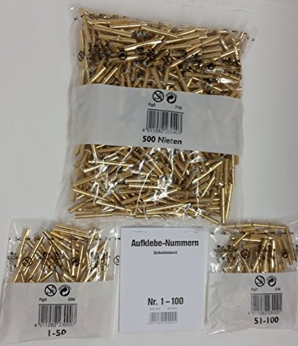 Reymann-Versand Tombola-Set goldfarben: 100 Gewinne, Aufkleber, 500 Nieten (60+)