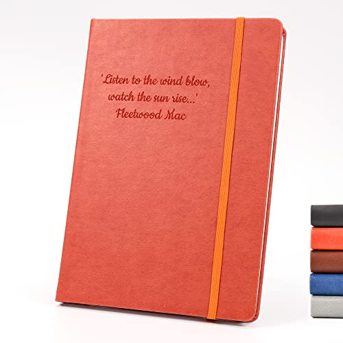 CustomDesign.Shop Taccuino personalizzato con copertina rigida premium | Crea un diario davvero unico | Idea regalo con incisione laser - A6, Arancione