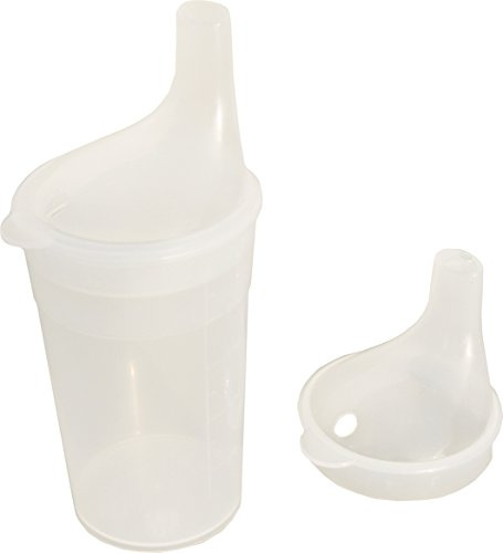 Trinkbecher, Brei, langes Mundstück, transparent