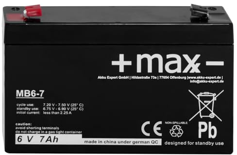 Akku kompatibel DM6-7.5 6V 7Ah AGM Blei wartungsfrei Batterie aufladbar