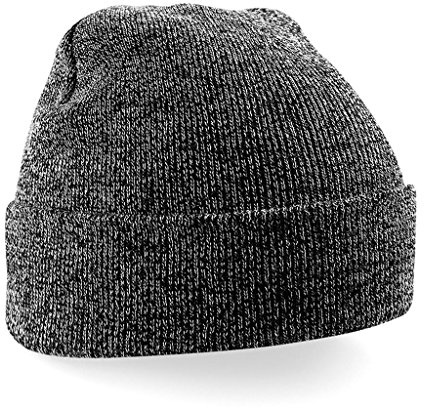 Beechfield Knitted hat with turn up in Antique Grey