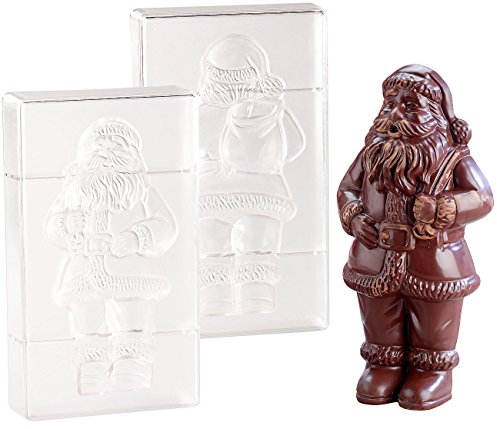 Rosenstein & Söhne 3D Schokoladenformen: 3D Schokoladen-Gussformen-Set XL-Weihnachtsmann (Gießform Weihnachtsmann, Gießformen Schokolade, Weihnacht)