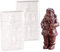 Rosenstein & Söhne 3D Schokoladenformen: 3D Schokoladen-Gussformen-Set XL-Weihnachtsmann (Gießform Weihnachtsmann, Gießformen Schokolade, Weihnacht)