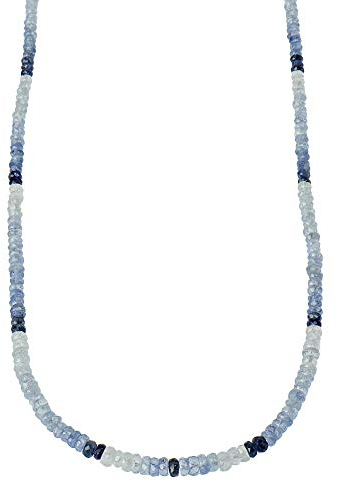 Harry Ivens Damen Kette Edelstein aus Silber 925 mit Saphir blau im Farbverlauf 45cm