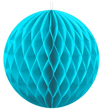 partydeco.pl Wabenball 1 STK Ø 10 cm - Pompoms Wabenbälle Deckendeko Hängedeko Honeycombs (türkis)