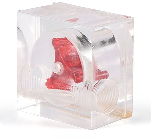 Topiky Durchflussanzeiger, Sensor für Kühlung Durchflussmesser mit 3 Laufrad blättern für PC-Wasserkühlsystem G1 / 4-Gewinde(Quadrate 2-Wege)