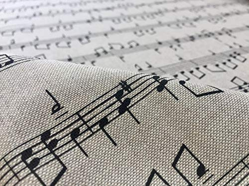 Designer-Vorhang mit kleinen Musiknoten, Baumwollstoff, 140 cm breit, 1 m