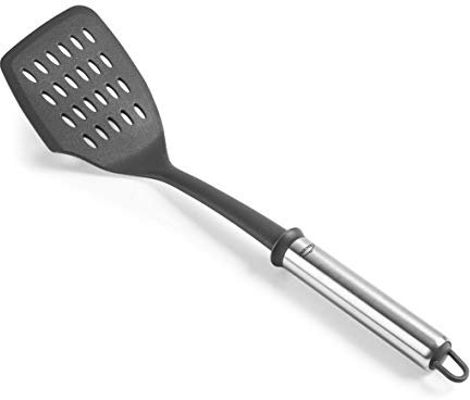 Lacor 68275 Pfannenwender, perforiert, Nylon, Edelstahl, Silikon, BPA-frei, 36,5 cm, Nylon