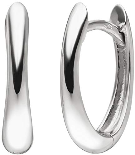 Jobo Damen-Creolen oval aus 18 Karat 750 Weißgold