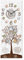 Lupia - Orologio da parete Decorativo in legno CLOCKART Albero della vita con stampa in alta qualita' 30x80 cm Tree White