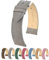 Hirsch Osiris Nubukleder Uhrenarmband - 16mm, 18mm, 20mm, 22mm - Länge - Befestigungsbreite/Schnallenbreite - Schnellverschluss Uhrenarmband M - 20mm/18mm Grau