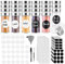 Miorkly Barattoli Spezie Forma Rotonda, 24PCS×100ml Contenitori Spezie Barattoli Porta Spezie Con Copertura in Acciaio Inossidabile Vasetti Spezie con Imbuto, Etichette, Penna, Barattoli Vetro Spezie