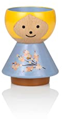 Lucie Kaas Eierbecher aus der Borkfold Kollektion, in Form eines Mädchens Lily, aus Buchenholz, handbemalt, Höhe: 6cm, BF01LI Mehrfarbig Höhe: 6 cm
