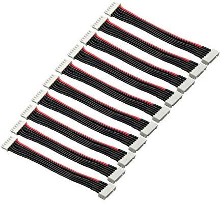 LINSYRC 10 Stück 5S 6-Pin Balancer Stecker Kabel Verlängerungs JST-XH Männlich auf Buchse Lipo Adapter Stecker mit 15CM 22AWG Silikondraht (5S)