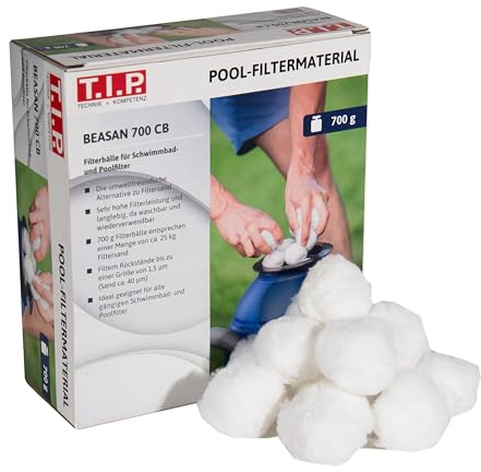 T.I.P. Pool Filterballs 700 g - Alternative für Filtersand | Waschbar & Wiederverwendbar | Für Sandfilteranlagen | Langlebig & Ressourcenschonend | BEASAN 700 CB, 30446