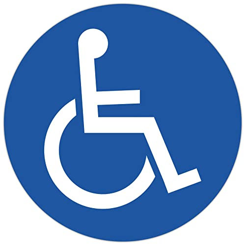 Exacompta - Réf. 67113E - 1 panneau rond place réservé handicapés - En vinyle traité anti-dérapant et résistant aux UV - Diamètre du panneau : 30 cm - coloris : bleu