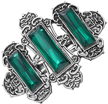 Kichvoe Haare Pferdeschwanz Haarschmuck Grün Haarkamm Jugendstil Clip Clip Haarnadelkristall Haarklemme Clip Antiquit?ten Metall Haarspange Kupfer Haarklammer Grün Gothic