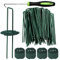 Bakulyor 100 Green Weed Control Membrane Pegs + 100 Buffer Washer, 6/150mm Artificial Grass Pegs, Ground Pegs, Metal Garden Pins for Netting Matting Cover Fabric Barrier Landscape Staples Stakes
