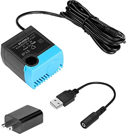 Carcent SP-400LV Pompe de fontaine à eau pour chat, pompe de rechange USB avec adaptateur compatible avec Drinkwell en céramique, papillon, bord de mer, acier inoxydable, fontaine à eau en plastique