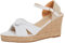 Lora Dora Sandalias de Cuña con Punta Abierta para Mujer Alpargatas Cuñas Nudos Correas de Hessian Sandalias con Envoltura de Tobillo, Blanco, 38 EU
