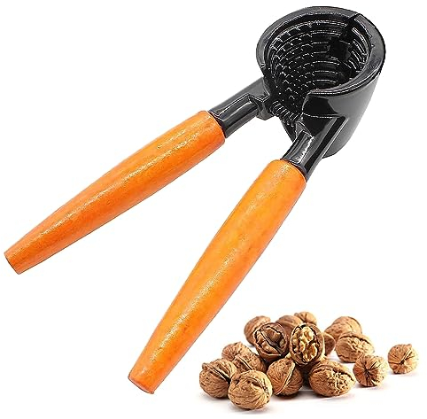 gvivej Nussknacker Walnüsse mit Holzgriff - Robustes Walnussknacker für Pekannuss, Haselnüsse, Mandeln, Walnuss, Macadamia -Nüsse, 1PC
