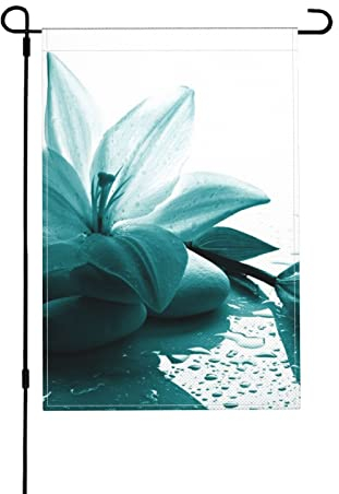 Dekorative Flagge mit Lilien-Druck, für den Außenbereich, Leinen, 30,5 x 45,7 cm