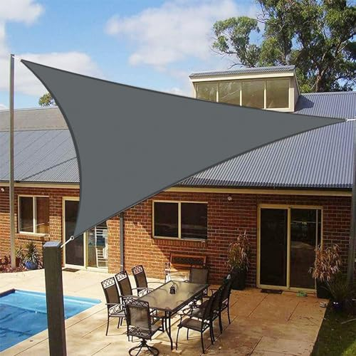 LOVE STORY Voile d'ombrage Triangulaire 2x2x2m Imperméable à l'eau PES Toile d'ombrage Anthracite avec 95% de Protection UV pour Patio Extérieur Jardin