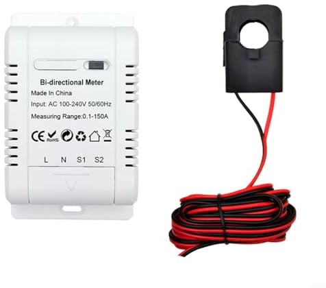 per Tuya Wifi Smart Meter, 150A Mobile App Monitora Solare Fotovoltaico Bidirezionale Potenza 100 V 240 V AC Dispositivo per il monitoraggio solare fotovoltaico