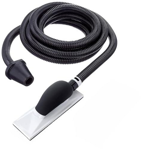 Schleifklotz Schleifblock 70x198 mm mit Absaugung und 4m Schlauch Adapter KLETT 5m Rolle Schleifgitter Schleifpapier Gitternetz Handblock Trockenbau Gipskartonplatten (Schleifblock mit 4m Schlauch)