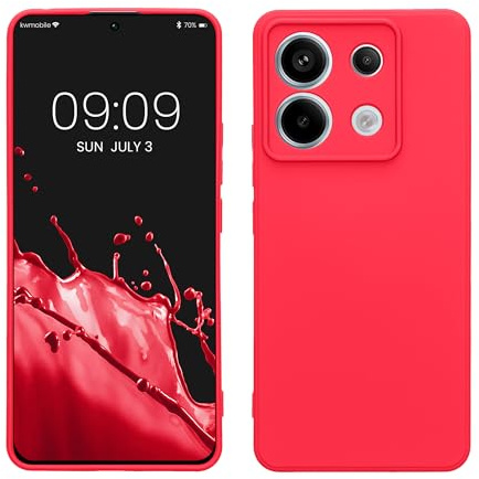 kwmobile Slim Case kompatibel mit Xiaomi Redmi Note 13 Pro 5G / Poco X6 5G Hülle - Handyhülle aus Silikon in Neon Pink