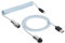 AKYGA AK-USB-48 Geflochtenes USB Kabel Typ-C zu USB A 3.0 m himmelblau, Mechanisches Tastatur-Spiralkabel mit Abnehmbarem Aviator-Anschluss für Gaming-Tastatur