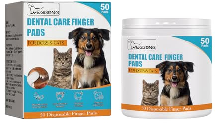 Zahnpflege Finger-Pads für Hund Katze Zahnsteinentfernung, 50er Set Hunde Zahnreinigungstücher, Dental Care Zahnpflege, Fingerpads, Dog Teeth Cleaning Wipes (50pads,1PC)