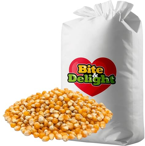 Bite & Delight Popcorn Mais - Kinopopcorn für Popcornmaschine - Popcornloop - Natürlich Knuspriger Genuss - Butterfly Popcorn Mais - der Klassiker des Popcorn Mais - Ohne Zusätze - 25 kg