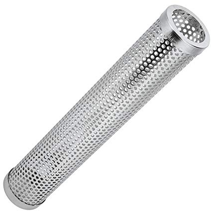 HERCHR Pellet-Räucherrohr Zum Grillen, Edelstahl-Räucherrohr, Perforiert, Stabil, BBQ-Raucherzeuger Für Gas-Holzkohle-Elektrogrill(Round)